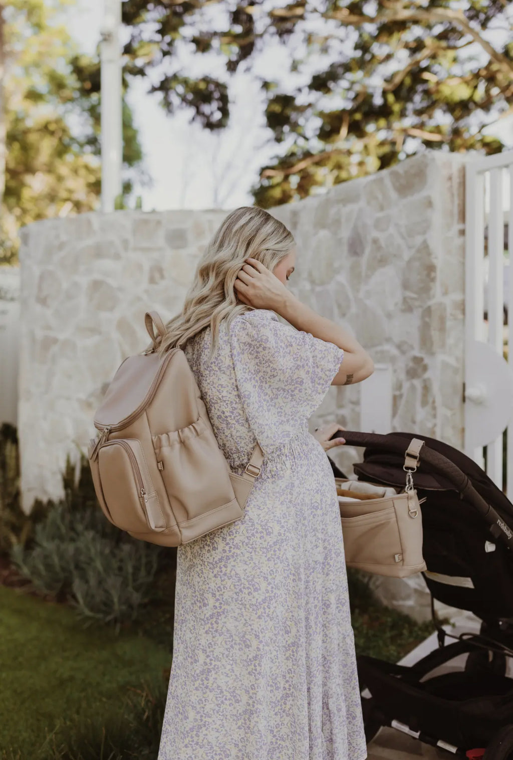 Signature Nappy Backpack - Oat Vegan Leather