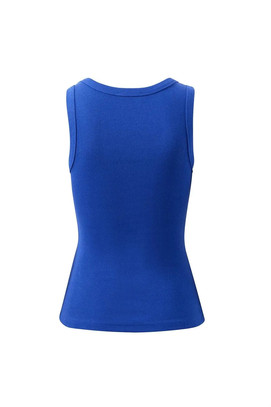 Zoe Contour Rib Scoop  Blue Butter Monogram
