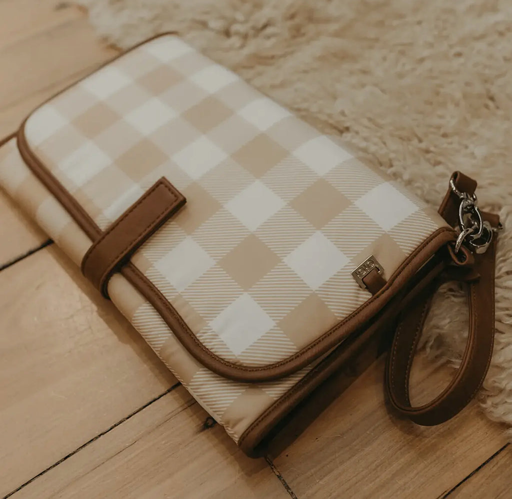 Change Mat Clutch - Beige Gingham