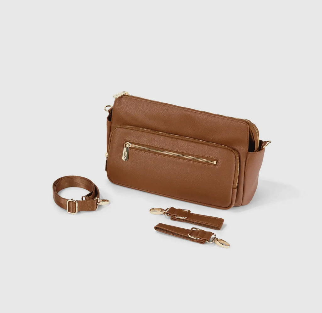 Multitasker Pram Caddy - Chestnut Brown Vegan Leather