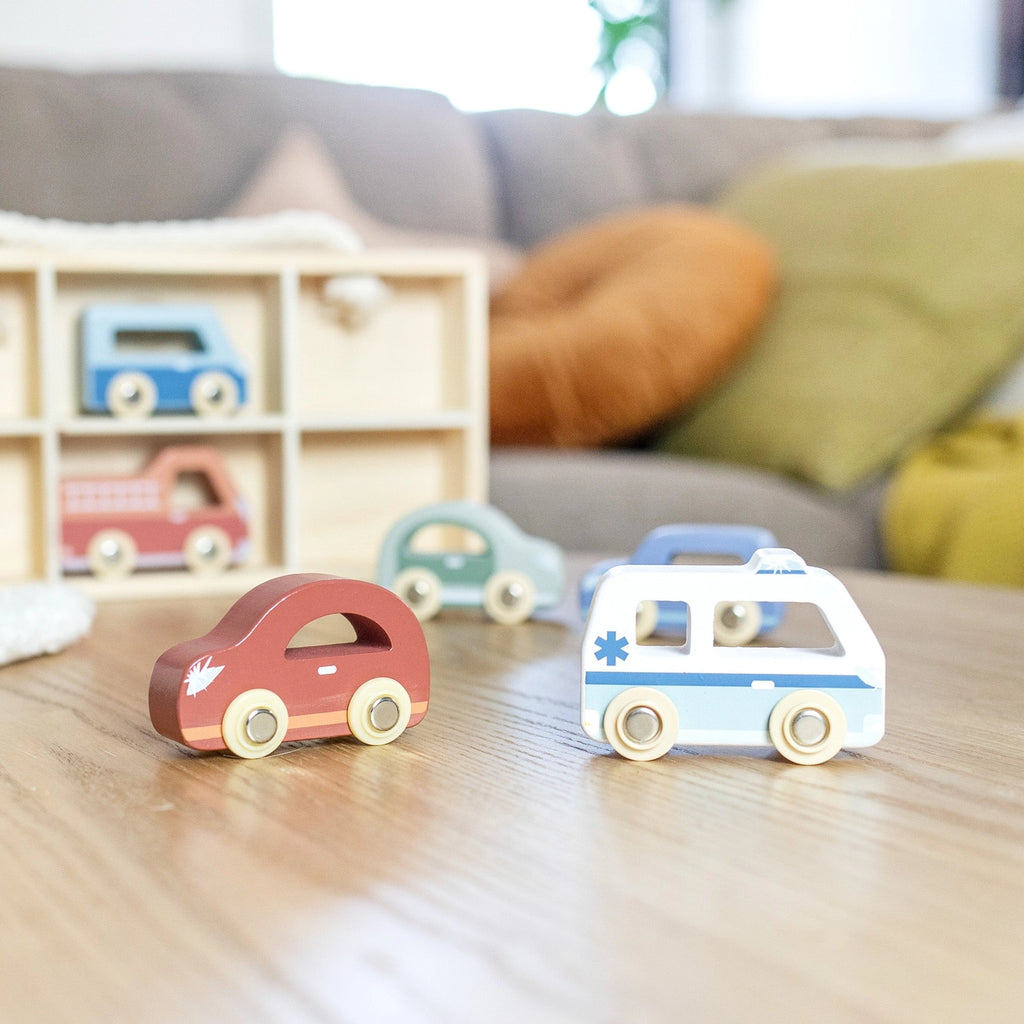 Car Display Case with 6 Vehicles