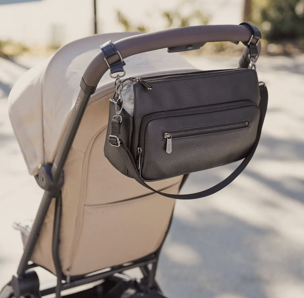 Multitasker Pram Caddy - Black Vegan Leather