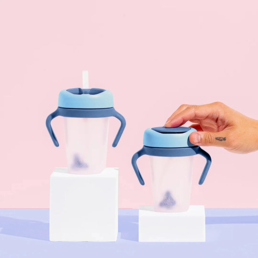 Weighted Straw Sippy Cup Two Pack - Blue Navy