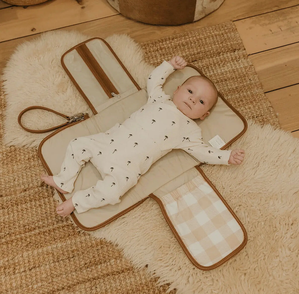Change Mat Clutch - Beige Gingham