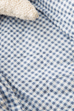 Load image into Gallery viewer, Dusty Blue Gingham Bed Wetting Mat
