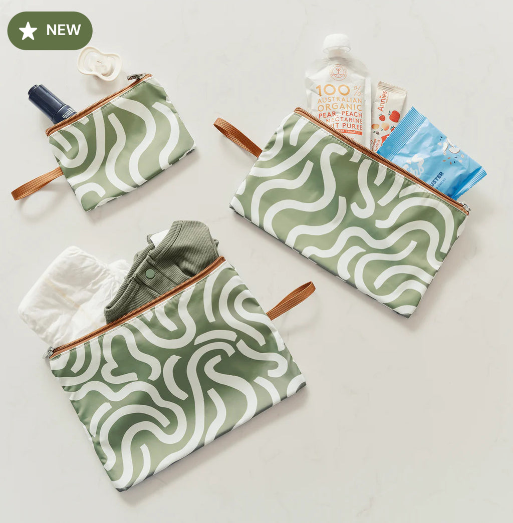 Packing Pouch Trio - Blue Check