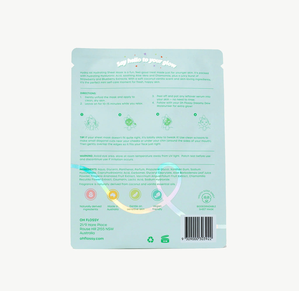 Oh Flossy Skincare - Hydra Hit Hydrating Coconut Mask