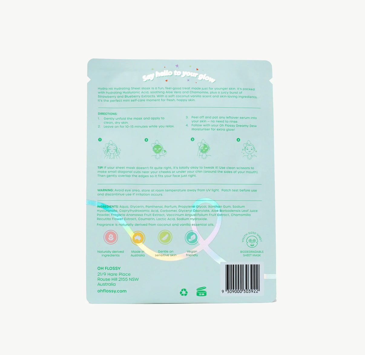 Oh Flossy Skincare - Hydra Hit Hydrating Coconut Mask