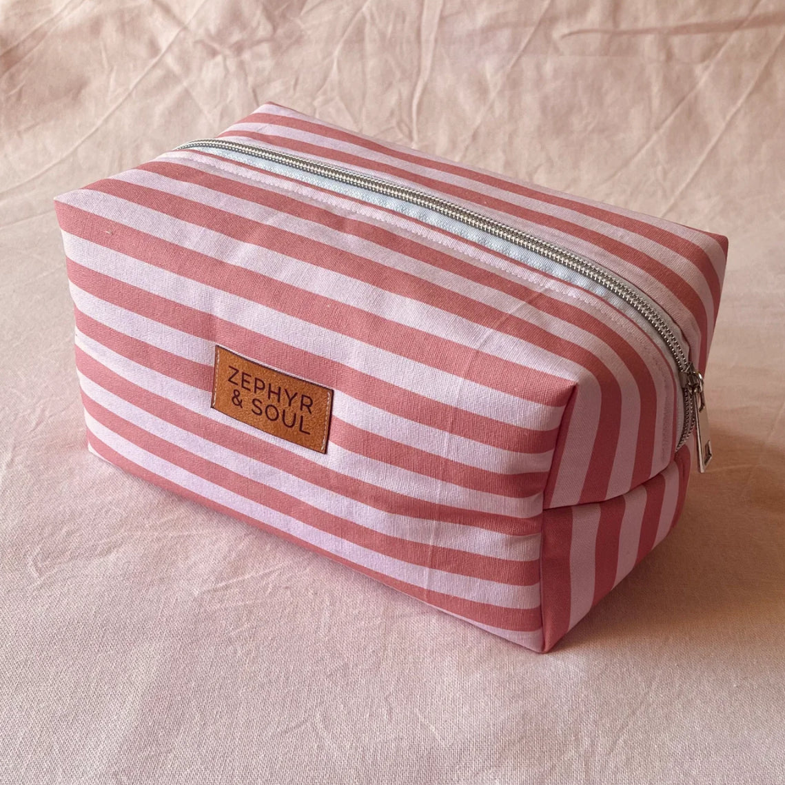 Makeup Bag - Pink Stripe