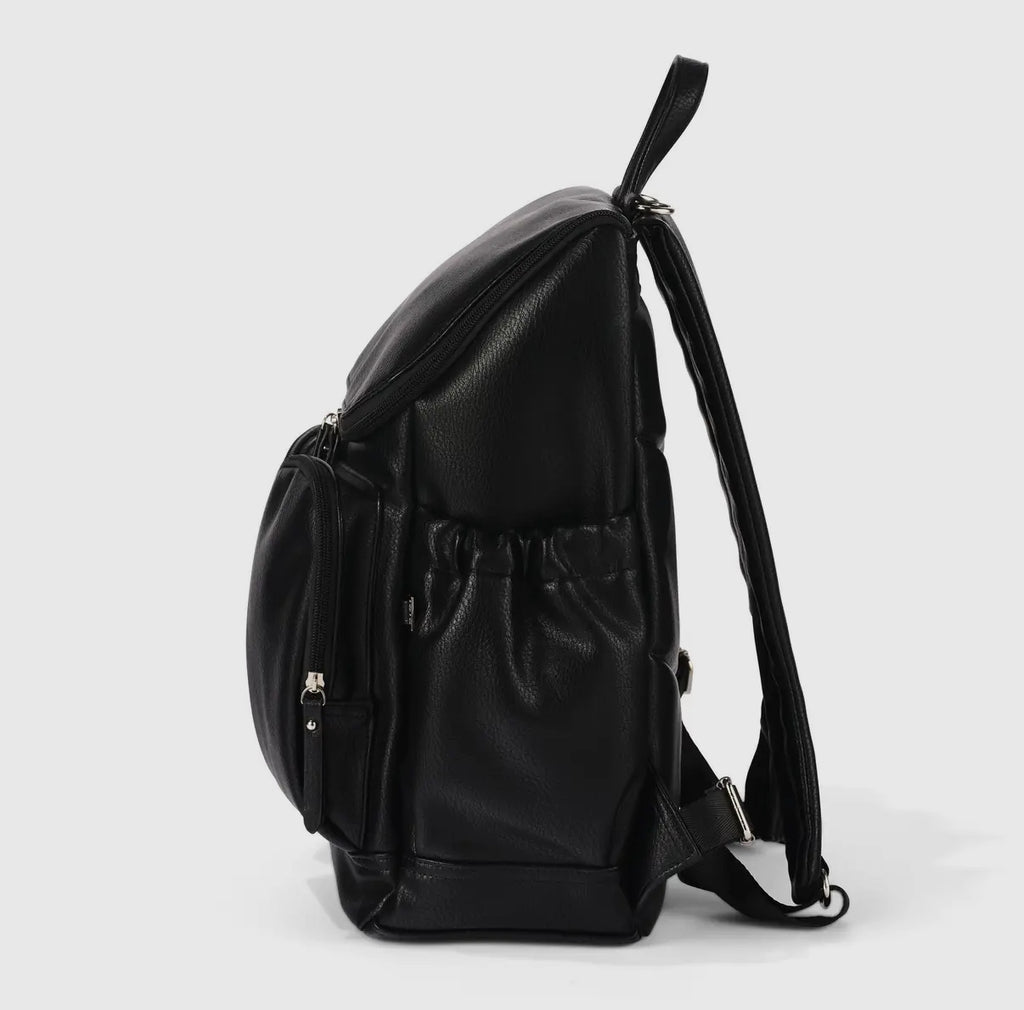 Signature Nappy Backpack - Black Dimple Vegan Leather