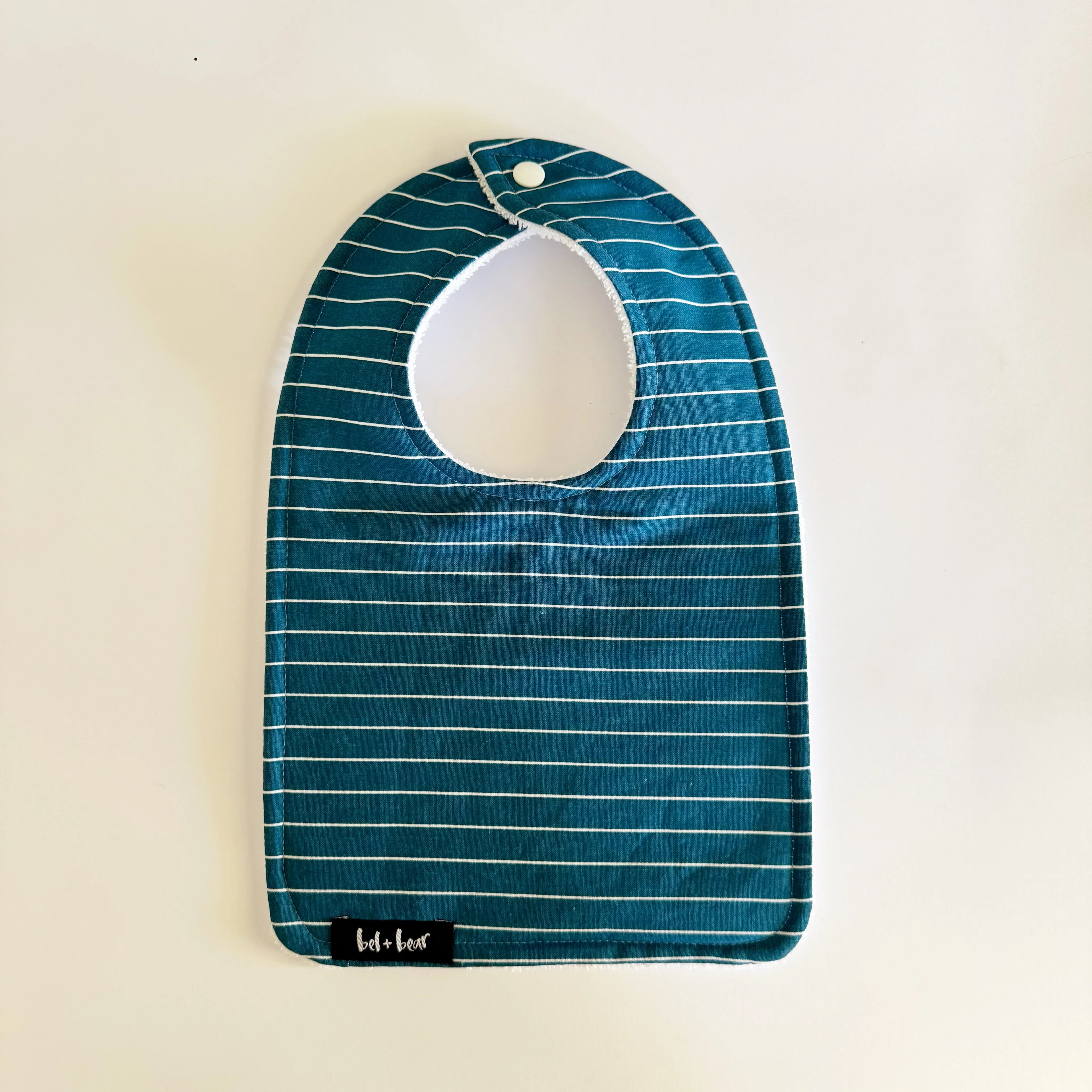 Teal Stripe Traditional Bib