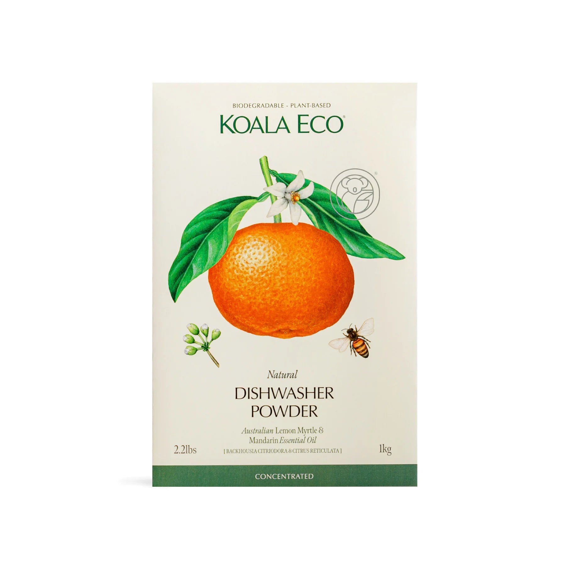 Dishwasher Powder - Lemon Myrtle, Mandarin Essential Oil
