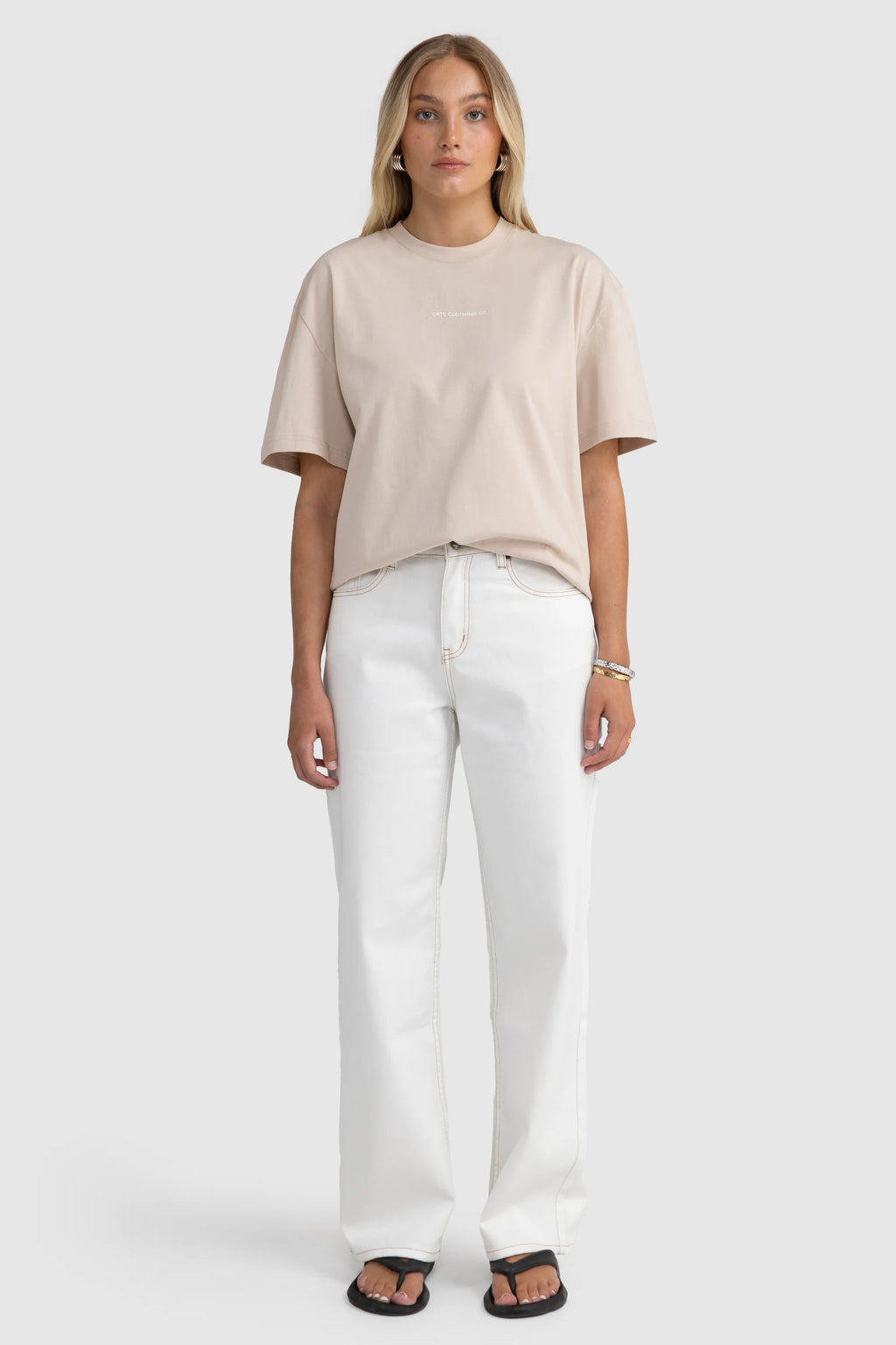 Oversized Logo T Shirt Bone