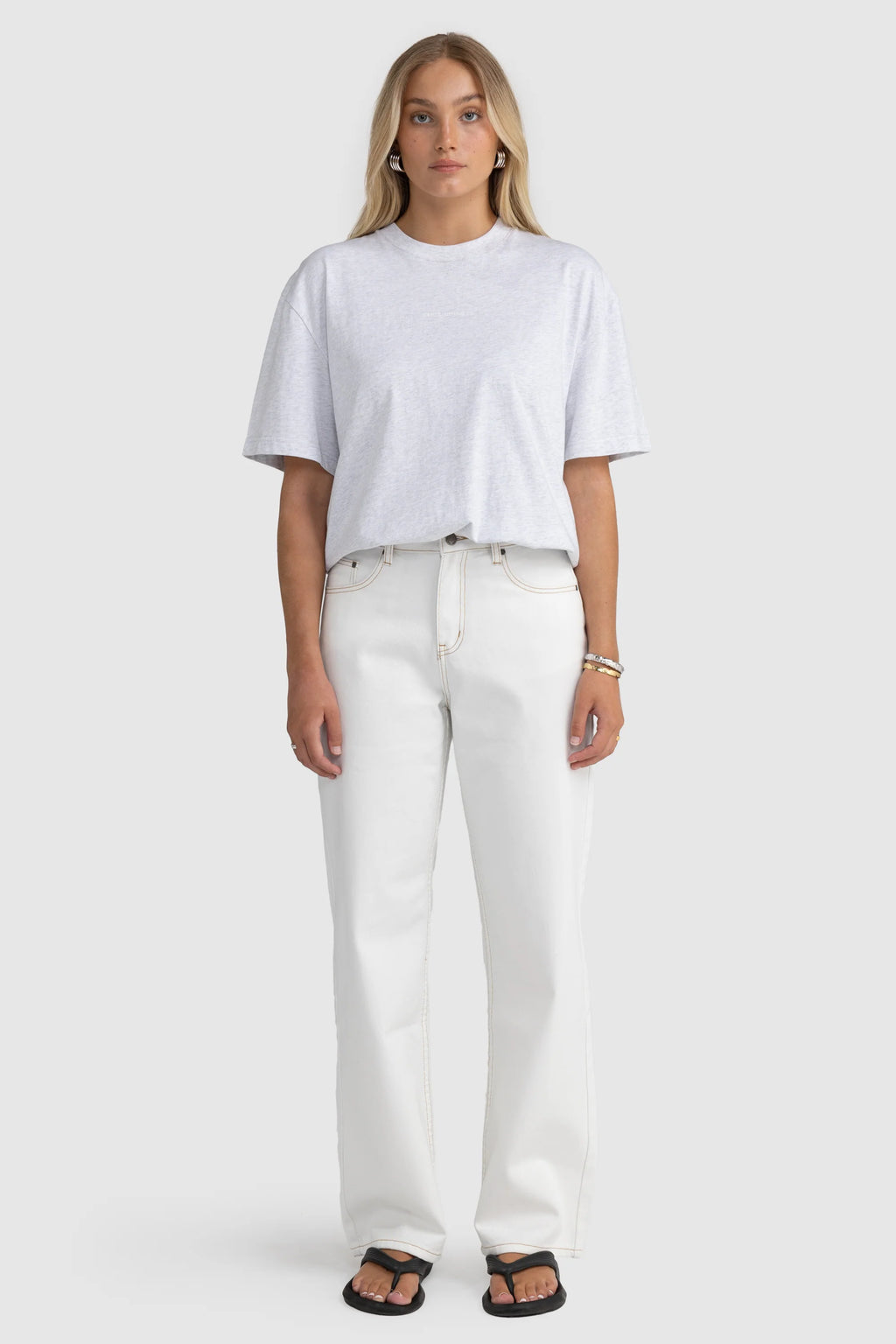 Oversized Logo T Shirt White Marle