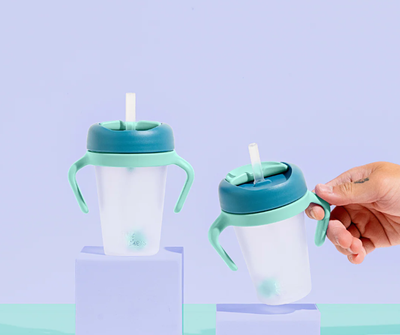 Weighted Straw Sippy Cup Two Pack - Teal Aqua