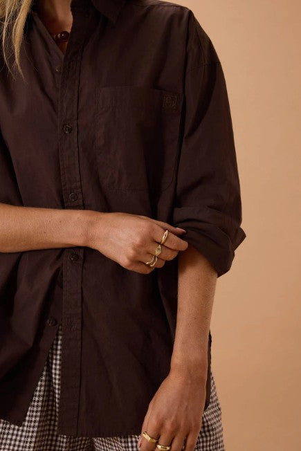 Peta Oversized Shirt Chocolate