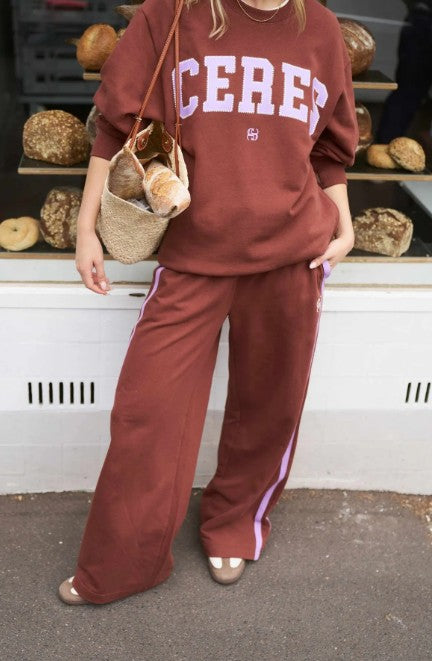 Gigi Wide Leg Track pant Burnt Toffee