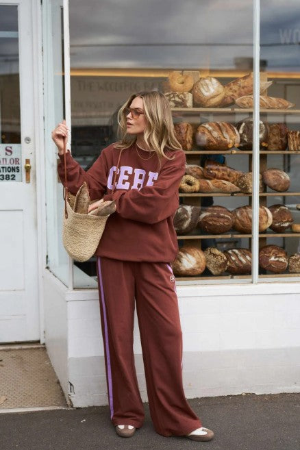 Isla Oversized Slouchy Crew Burnt Toffee