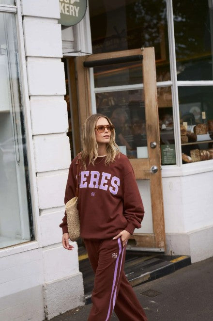 Isla Oversized Slouchy Crew Burnt Toffee