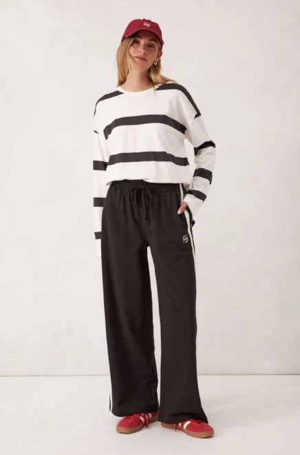 Gigi Wide Leg Track Pant Phanton Side Stripe