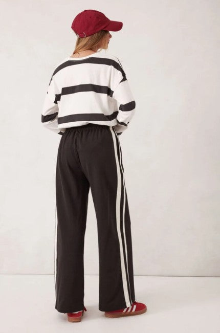 Gigi Wide Leg Track Pant Phanton Side Stripe