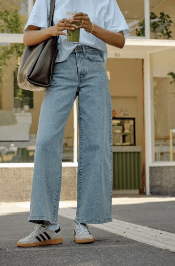 Evie Wide Leg Jean Mid Vintage Blue