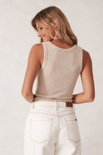 Zoe Contour Rib Scoop Oatmeal