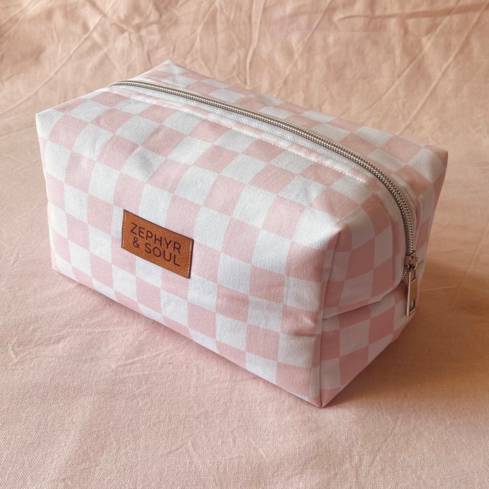 Makeup Bag - Strawberry Check
