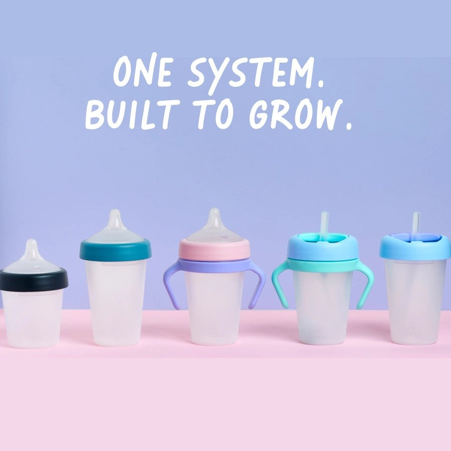 Weighted Straw Sippy Cup Two Pack - Pink Aqua
