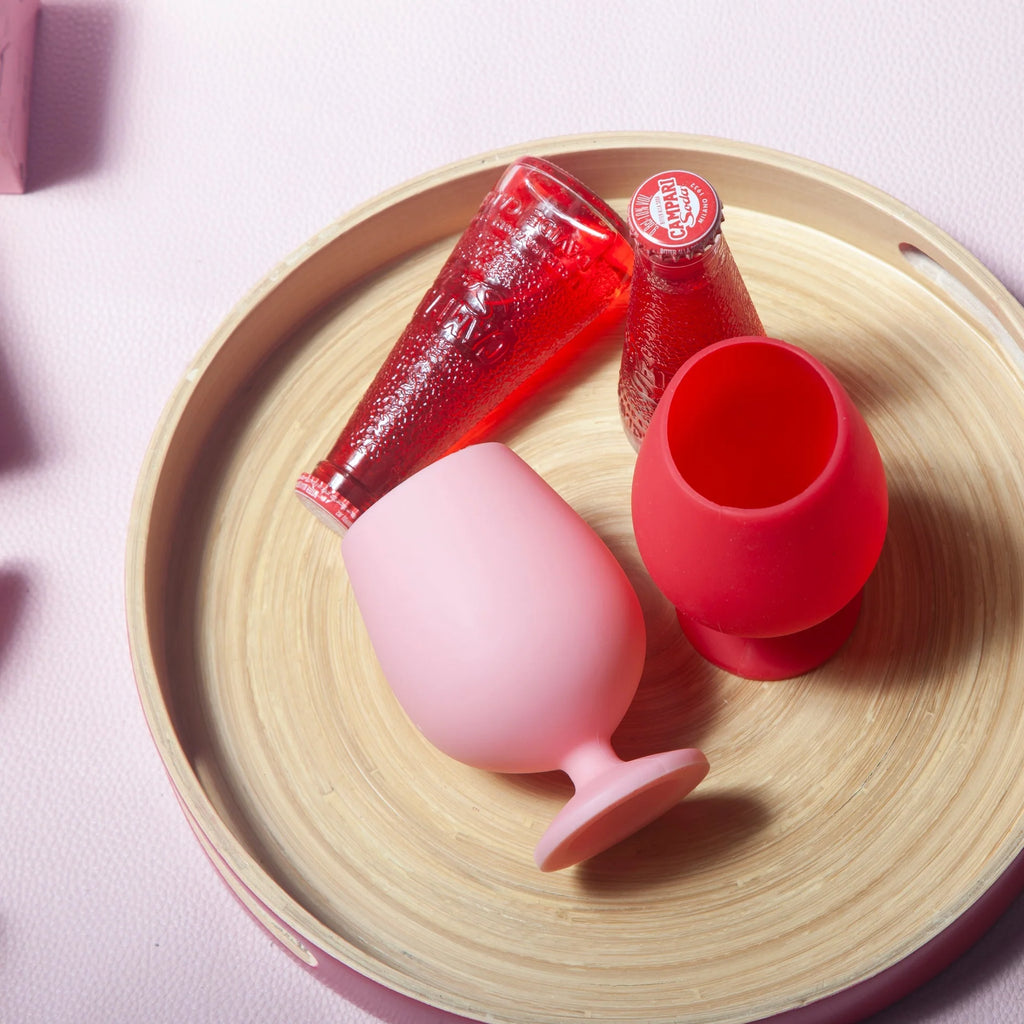 Cherry + Blush | stemm | silicone unbreakable wine glasses