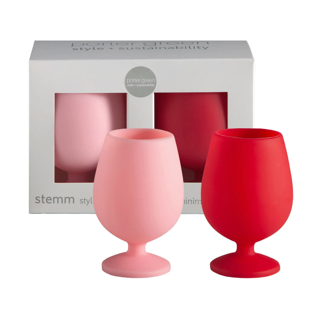 Cherry + Blush | stemm | silicone unbreakable wine glasses