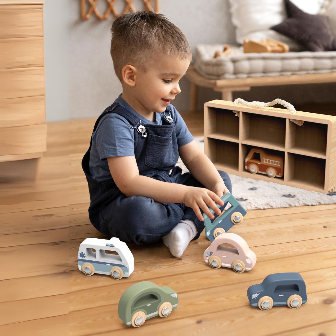 Car Display Case with 6 Vehicles