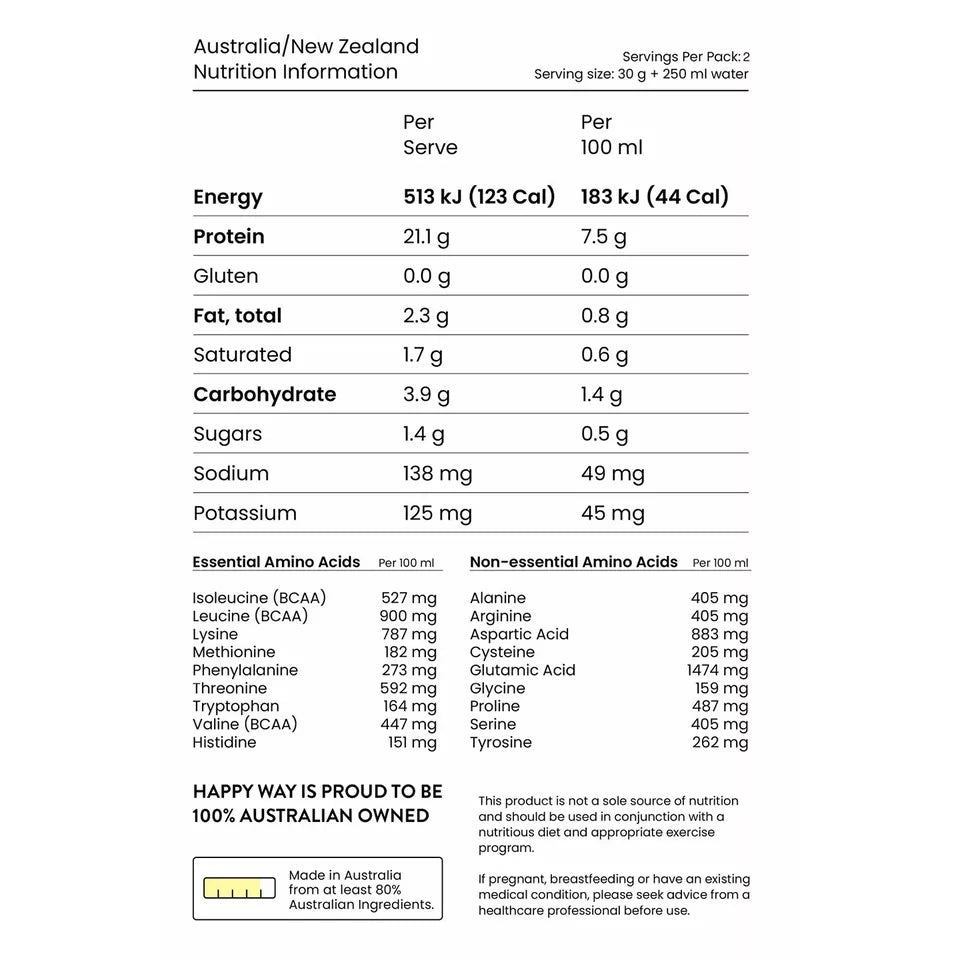 Vanilla Whey Protein Powder Sample Pack 60 g