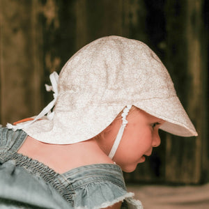 'Lounger' Baby Reversible Flap Sun Hat - Willow / Blanc