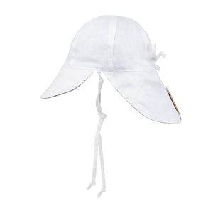 'Lounger' Baby Reversible Flap Sun Hat - Willow / Blanc